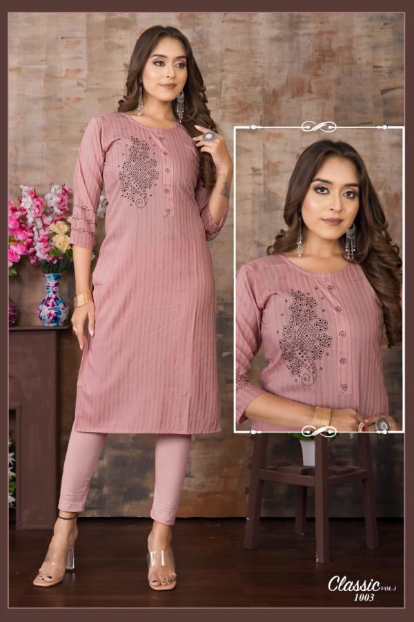 Classic Vol 1 Ethnic Wear Straight Cut Kurti Collection